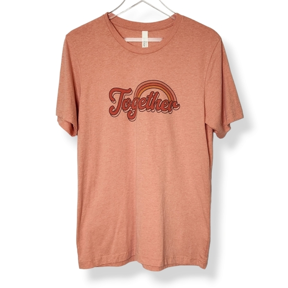 Together Rainbow Short Sleeve Round Neck T-Shirt Women's Size Large - Picture 6 of 6